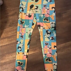 LuLaRoe Disney Minnie Mouse Colorful Block Kids Leggings